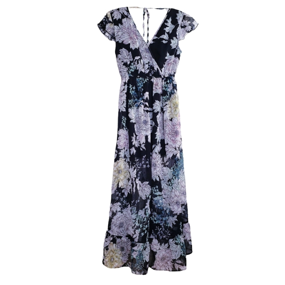 Band of Gypsies Blue Floral Dress - Picture 2 of 15